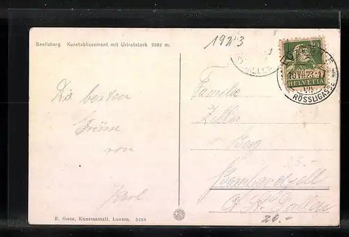 AK Seelisberg, Kurhaus mit Urirotstock