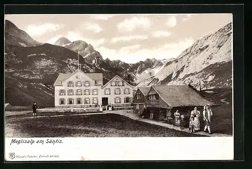 AK Meglisalp am Säntis, Ortspartie mit Gasthaus Meglisalp