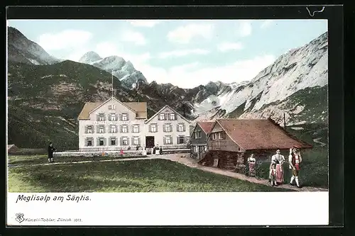 AK Meglisalp am Säntis, Ortspartie mit Gasthaus Meglisalp
