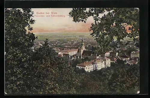 AK Baden, Panorama vom Calvarienberg