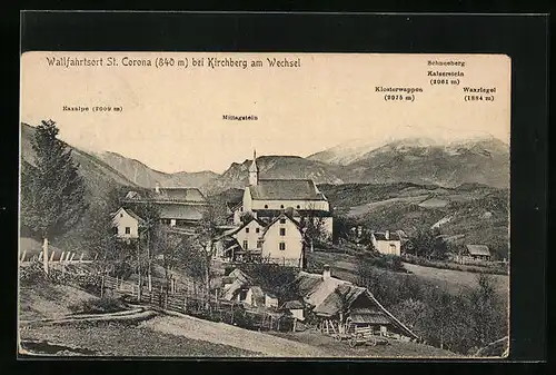 AK St. Corona, Panorama mit Wallfahrtskirche