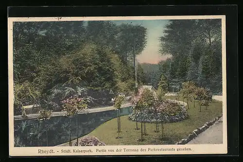 AK Rheydt, Städischer Kaiserpark - Partie von der Terrasse des Parkrestaurants