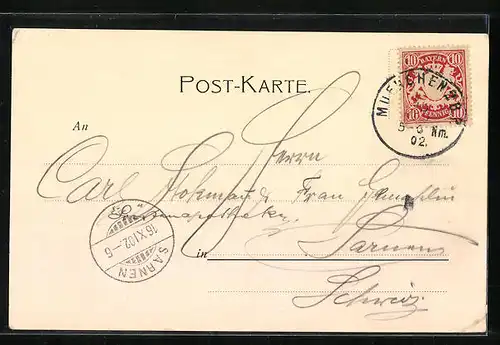 Künstler-AK München, Ratskeller, Innenansicht