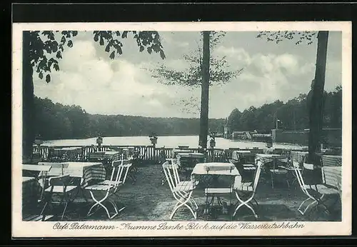 AK Berlin-Zehlendorf, Cafe Patermann Krumme Lanke, Blick auf die Wasserrutschbahn