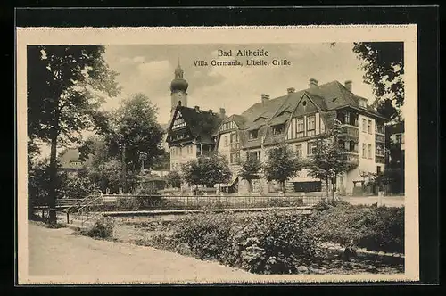 AK Bad Altheide, Villa Germania, Libelle und Grille