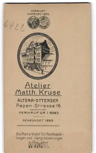 Fotografie Matth. Kruse, Altona-Ottensen, Papen-Str. 16, Ansicht Altona, Strassenpartie mit dem Ateliersgebäude