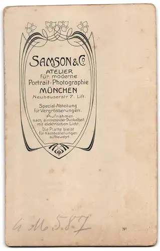 Fotografie Samson & Co., München, Neuhauserstrasse 7, Brautpaar im schwarzen Kleid und im Anzug