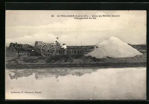 AK Le Pouliguen, Dans les Marias Salants, Chargement du Sel