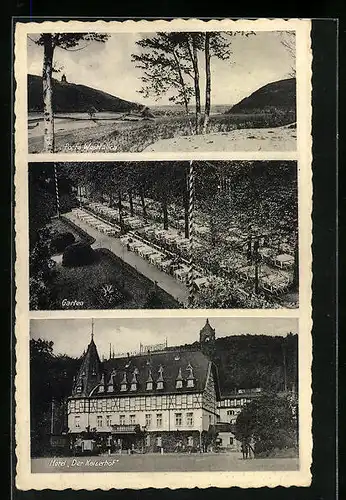 AK Porta Westfalica, Totalansicht, Garten, Hotel Kaiserhof