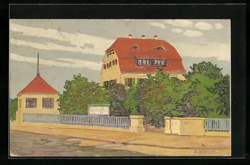 Künstler-AK Hellerau b. Dresden, Gasthaus Waldschänke