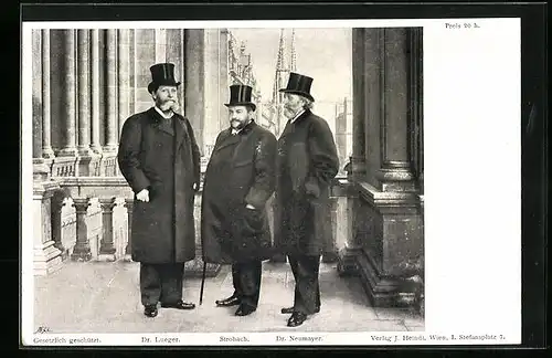 AK Bürgermeister Carl Lueger mit den Herren Strobach und Dr. Neumayer