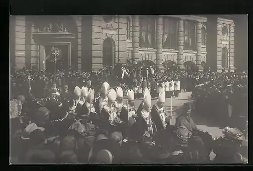 AK Beisetzung des Erzbischofs von Stein 1909 - Gruppe hoher Geisticher