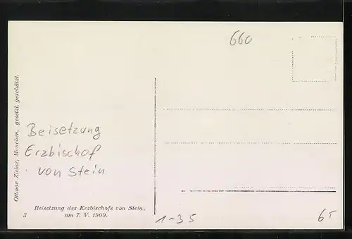 AK Beisetzung des Erzbischofs von Stein 1909 - Gruppe hoher Geisticher