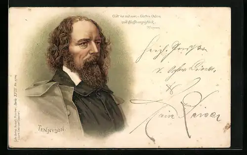 AK Porträt Tennyson, Gott ist mit mir...