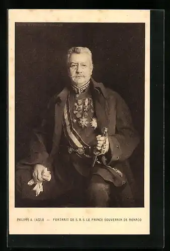 AK Portrait des Prinzen von Monaco in Uniform mit Mantel