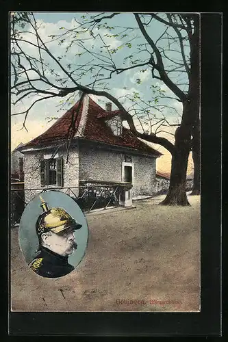 Künstler-AK Göttingen, Bismarckhaus, Portrait Bismarcks