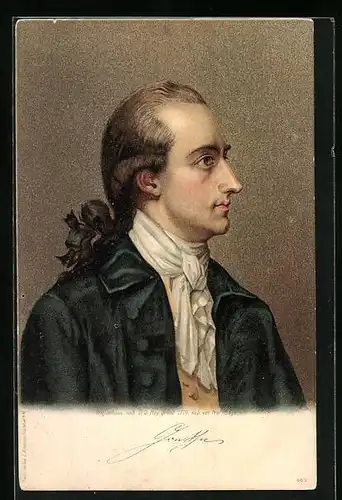 Künstler-AK Portrait von Goethe in Profilansicht