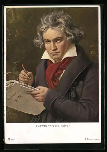 Künstler-AK Portrait von Ludwig Van Beethoven nach J. Stieler