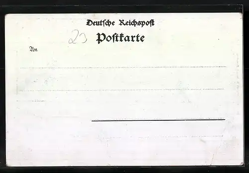 AK Randershof, Ortsansicht mit Springbrunnen