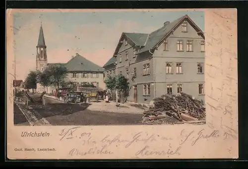 AK Ulrichstein, Ortsansicht mit Strassenpartie
