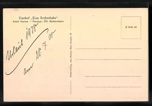 AK Rothenhahn, Blick zum Gasthof Zum Rothenhahn
