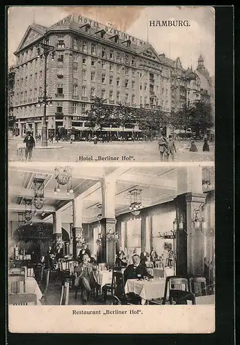 AK Hamburg-St.Georg, Hotel Berliner Hof mit Restaurant