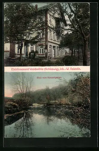 AK Schleswig, Hotel Waldmühle von W. Valentin