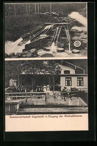 AK Schellenberg, Gasthaus Kugelmühl am Eingang zur Almbachklamm