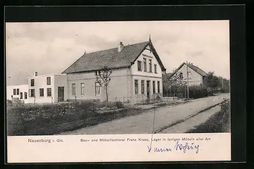 AK Neuenburg i. Old, Bau- und Möbeltischlerei Franz Kruse, Lager in fertigen Möbeln