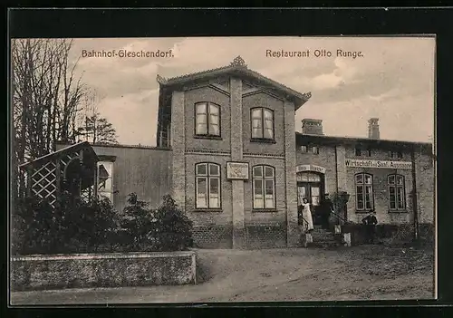 AK Gleschendorf, Restaurant Otto Runge am Bahnhof
