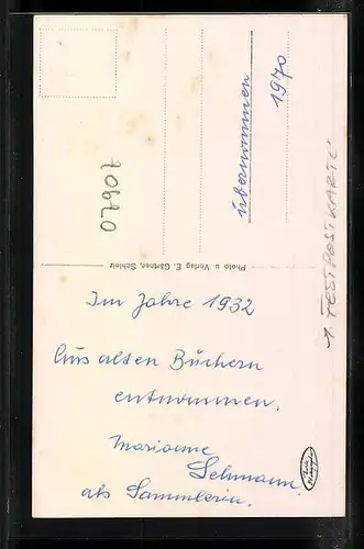 AK Schleiz, Festpostkarte zur 700 Jahrfeier der Stadt 1932, Fotomontage mit Strassenbahn und Motorradrennen