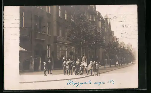 Foto-AK Dortmund, Leipziger Strasse 1920