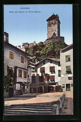AK Klausen, Strassenpartie mit Ruine Branzoll