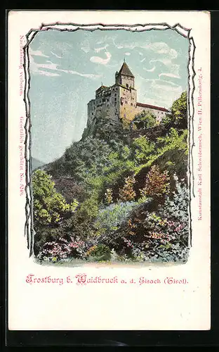 AK Waidbruck a. d. Eisack, Blick zur Trostburg