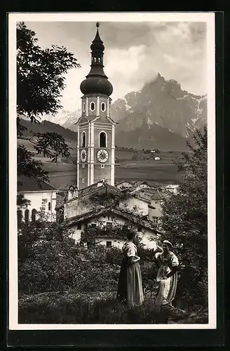 AK Castelrotto, Ortsansicht mit Kirche