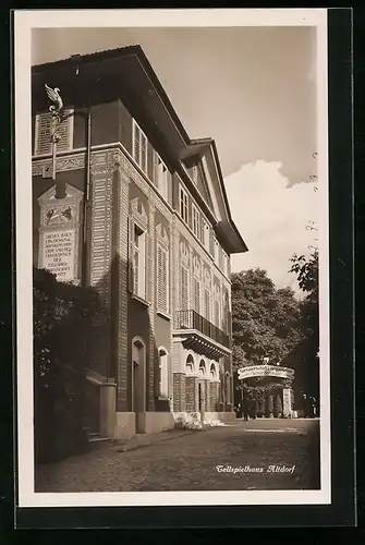 AK Altdorf, Partie am Tellspielhaus, Eingang zum Gasthof Schützenmatt
