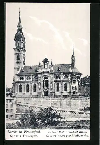 AK Frauenfeld, Seitenansicht der Kirche, erbaut 1906