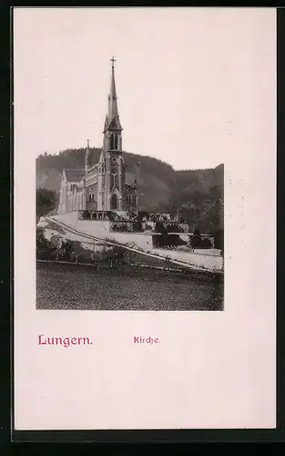 AK Lungern, Partie an der Kirche