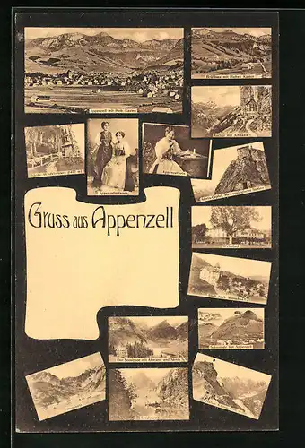 AK Appenzell, Totalansicht, Am Weissbad, Säntis-Wildkirchlein