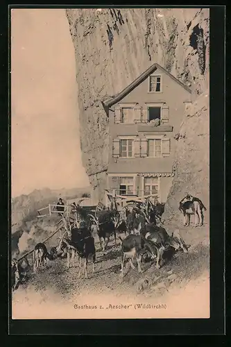 AK Wildkirchli, Partie am Gasthaus z. Aescher