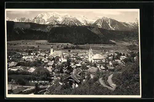 AK Schladming, Totale vom Berg aus gesehen