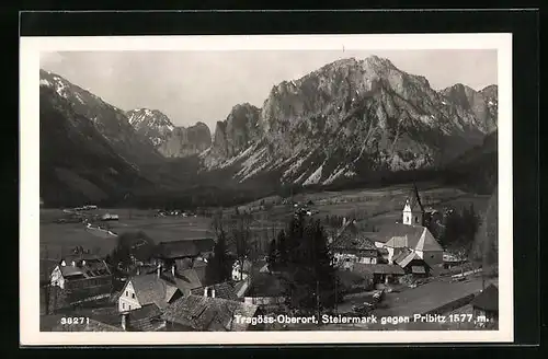 AK Tragöss-Oberort, Panorama gegen Pribitz