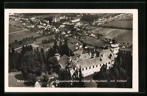 AK Admont, Fliegeraufnahme mit Schloss Röthelstein
