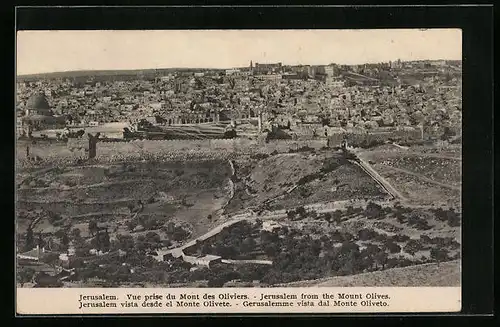 AK Jerusalem, Vue prisedu Mont des Oliviers