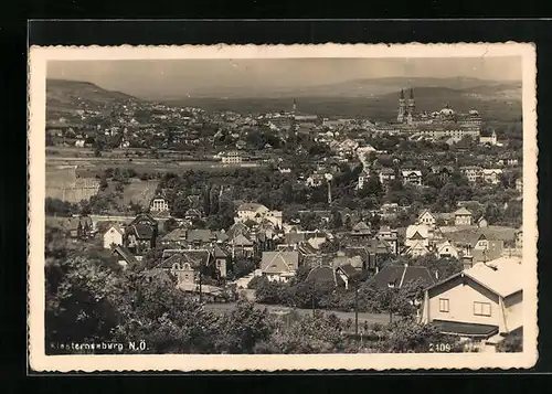 AK Klosterneuburg, Ortsansicht aus der Vogelschau