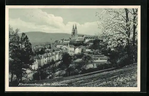 AK Klosterneuburg, Teilansicht mit Mühlgasse