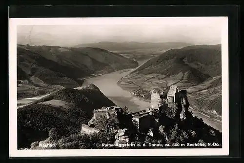 AK Aggstein /Donau, Ruine Aggstein vom Flugzeug aus