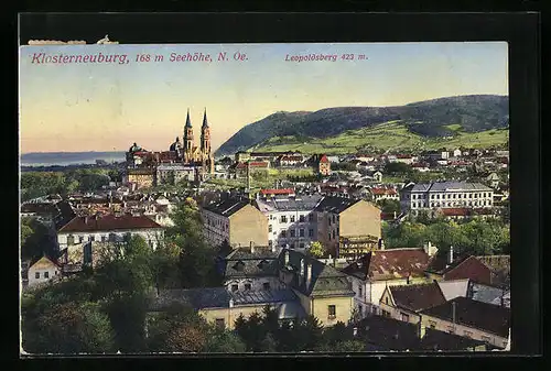 AK Klosterneuburg, Teilansicht mit Leopoldsberg