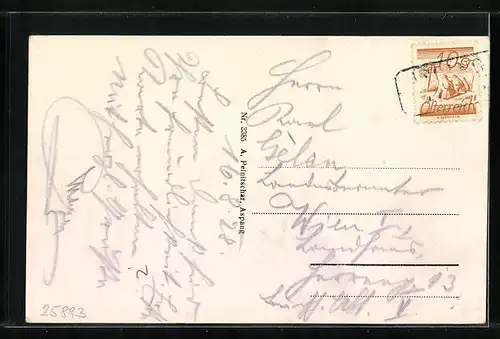 AK Aspang, Ortsansicht mit dem Hochwechsel