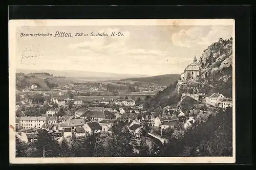 AK Pitten, Ortsansicht aus der Vogelschau